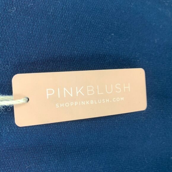 Pink Blush Solid Maternity Maxi Dress Womens S Small Blue Stretch Side Slit - Picture 9 of 12